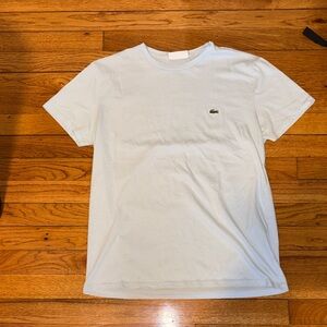 Lacoste Light Blue Crewneck Tee with Green Crocodile Logo